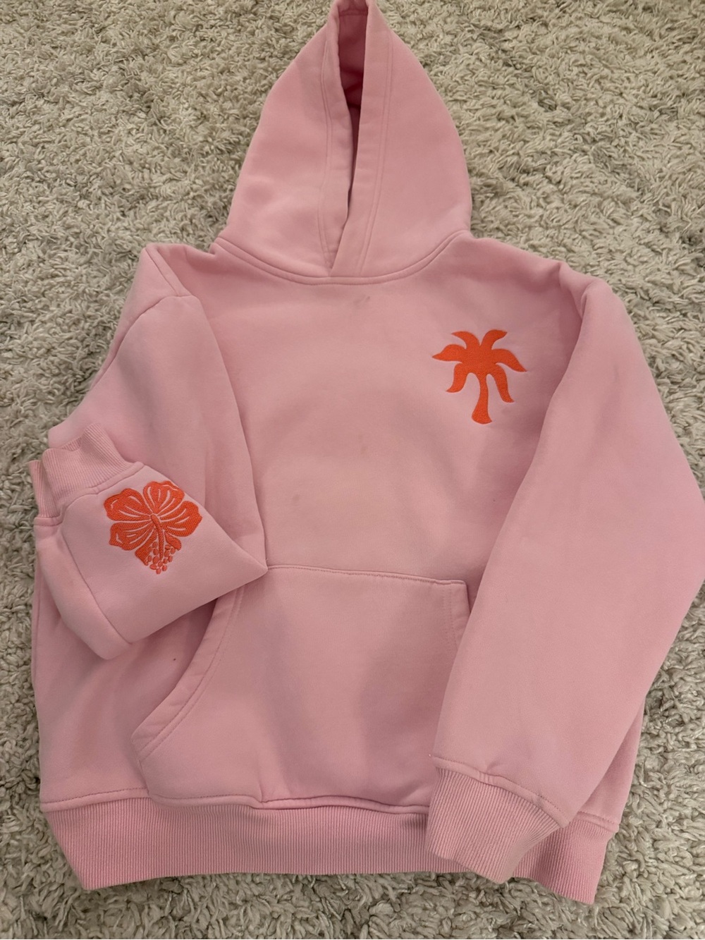 Pink Palm Puff Hoodie